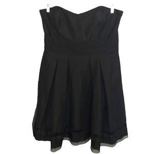 White House Black Market strapless fit and flare cocktail ribbon dress